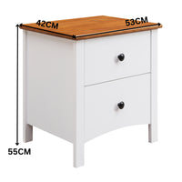 Harbourview 4pc Set Double Bedroom Suite Bed Frame Bedside Table Tallboy Brown White