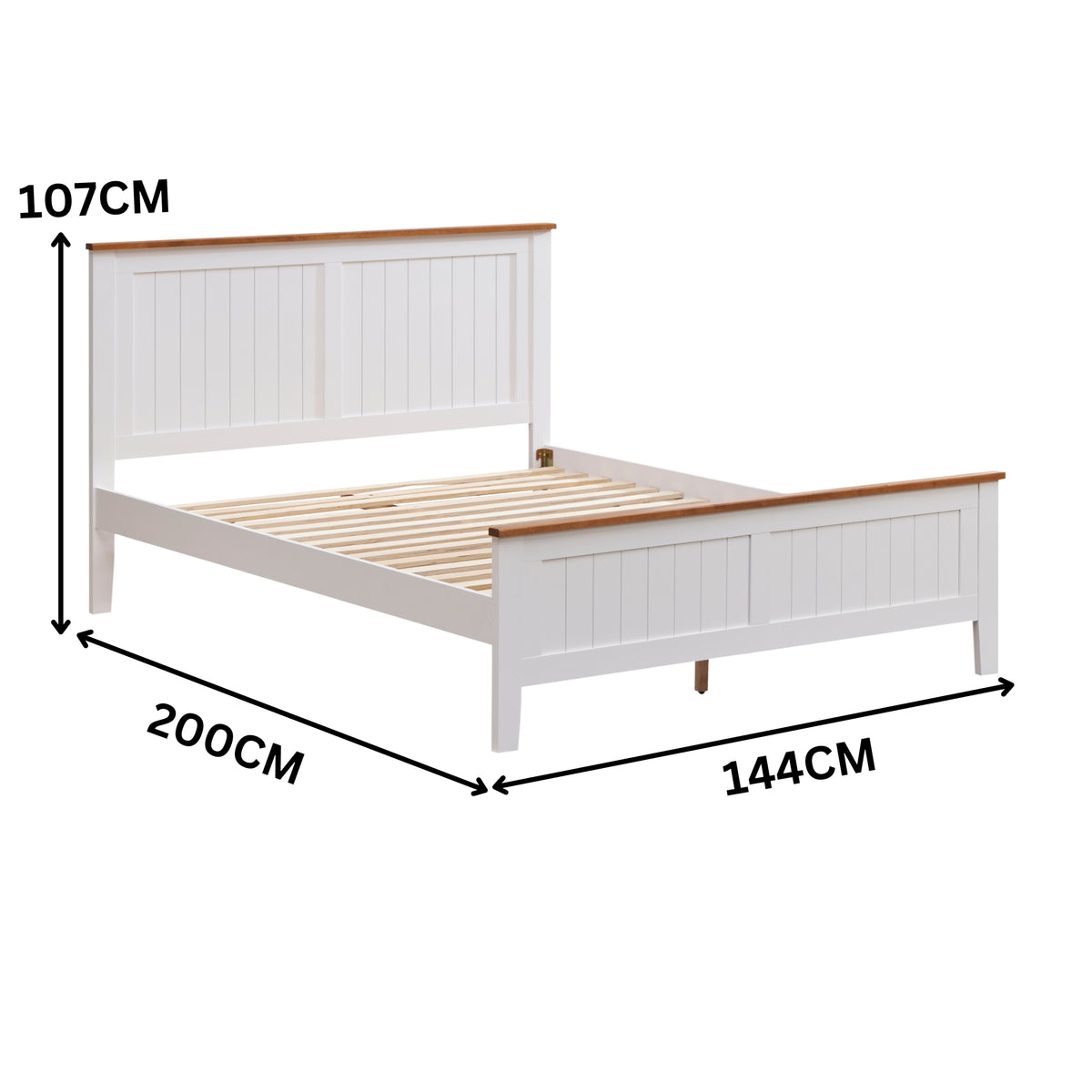 Harbourview Double Bed Frame Brown White