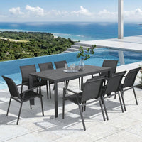 Iberia 2pc Set Outdoor Dining Chair Charcoal 