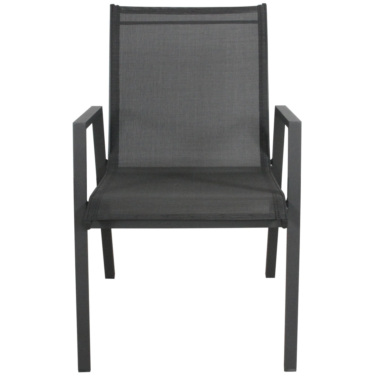 Iberia 2pc Set Outdoor Dining Chair Charcoal 