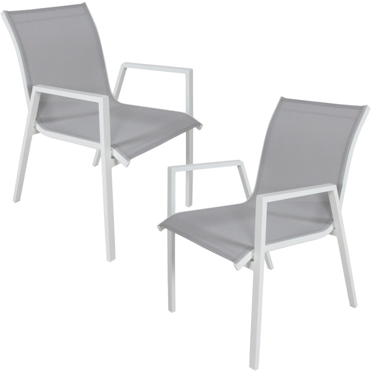 Iberia 2pc Set Outdoor Dining Chair White