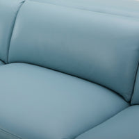 Inala 2 Seater Leather Electric Recliner Chaise Sofa Blue Left