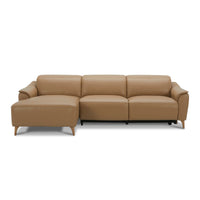 Inala 2 Seater Leather Electric Recliner Chaise Sofa Latte Left