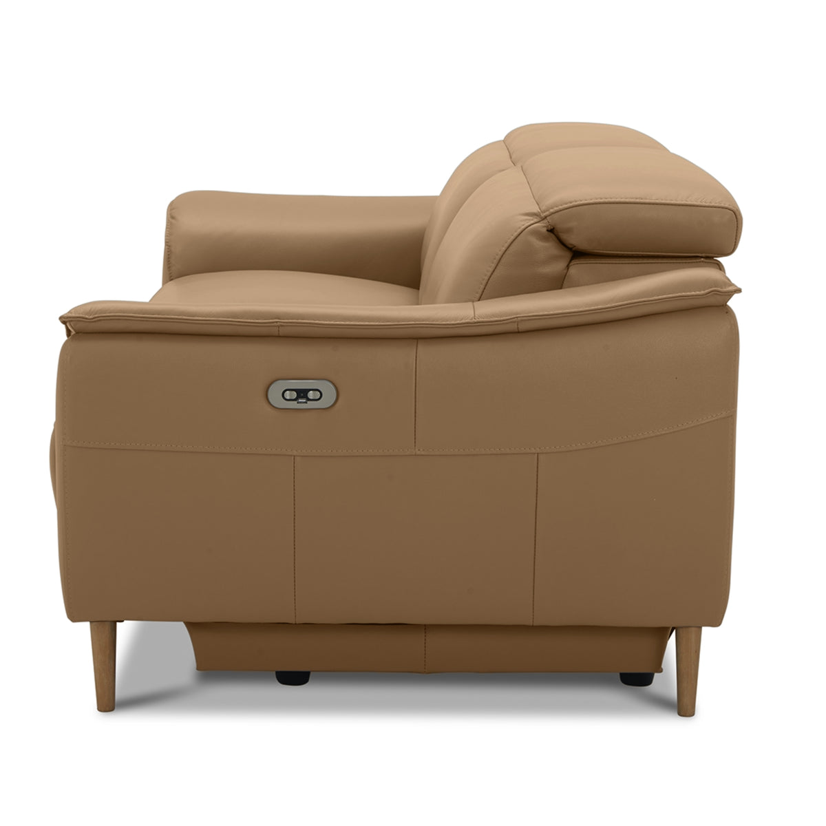 Inala 2.5 Seater Leather Electric Recliner Sofa Latte 