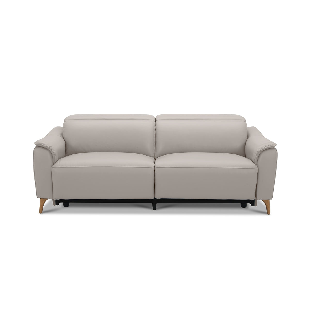 Inala 2.5 Seater Leather Electric Recliner Sofa Light Grey 