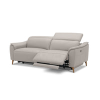 Inala 2.5 Seater Leather Electric Recliner Sofa Light Grey 