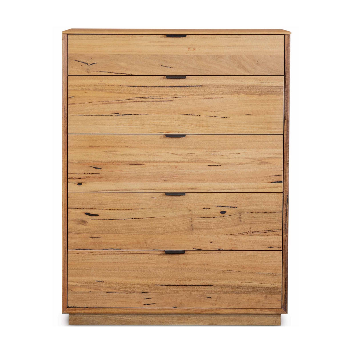 Japandi King Bed Frame Set Bedside Table Tallboy Natural Oak