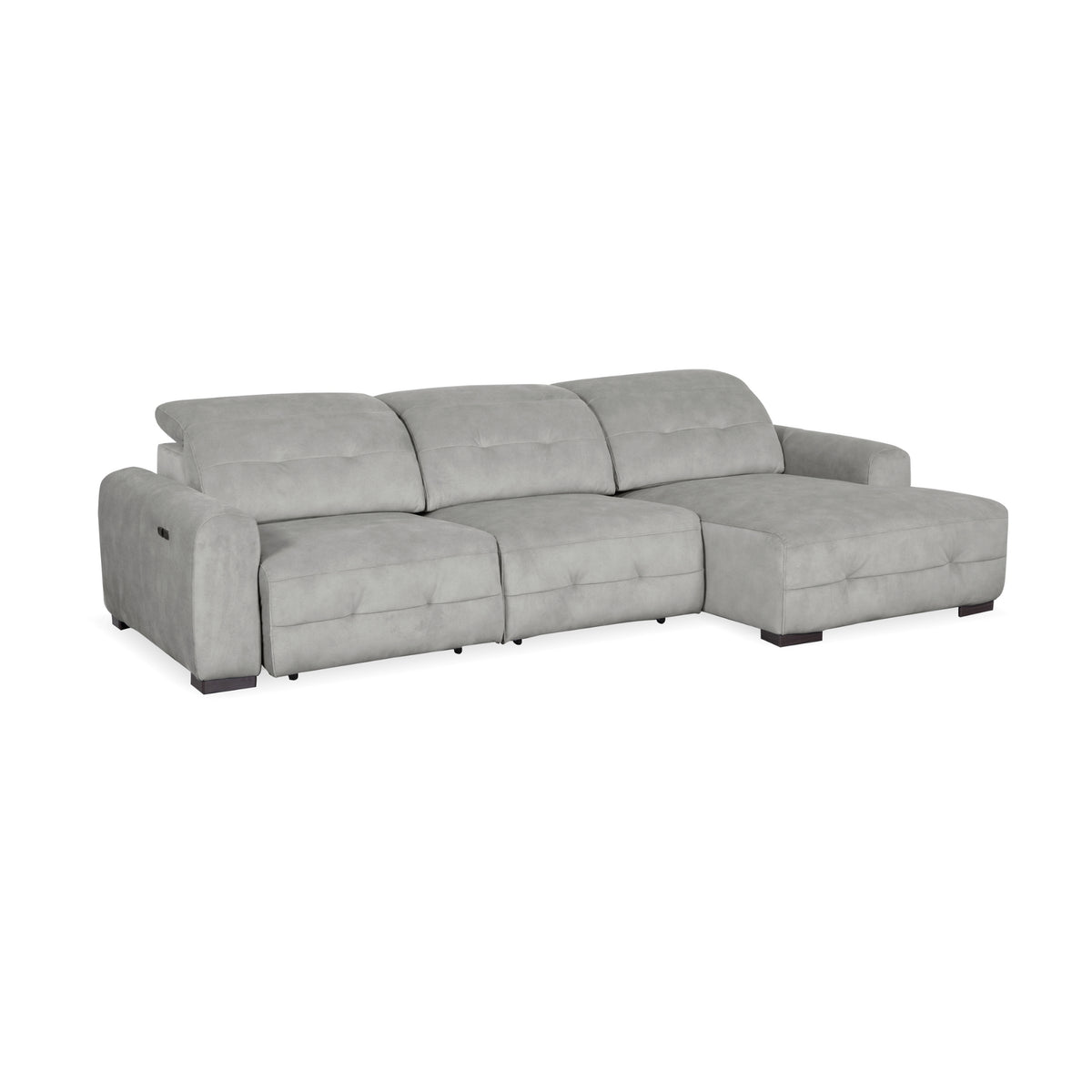 Jarden 2 Seater Sofa Electric Sectional Bed RHF Chaise Ash Grey
