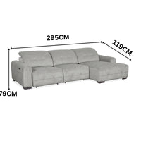 Jarden 2 Seater Sofa Electric Sectional Bed RHF Chaise Ash Grey