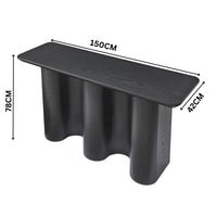 Jaya Wave 150cm Console Hallway Entrance Table Black