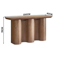 Jaya Wave 150cm Console Hallway Entrance Table Walnut