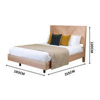 Jindy King Bed Frame Natural Oak