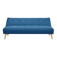 Jovie 3 Seater Fabric Sofa Bed Blue