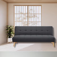 Jovie 3 Seater Fabric Sofa Bed Dark Grey