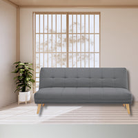Jovie 3 Seater Fabric Sofa Bed Mid Grey