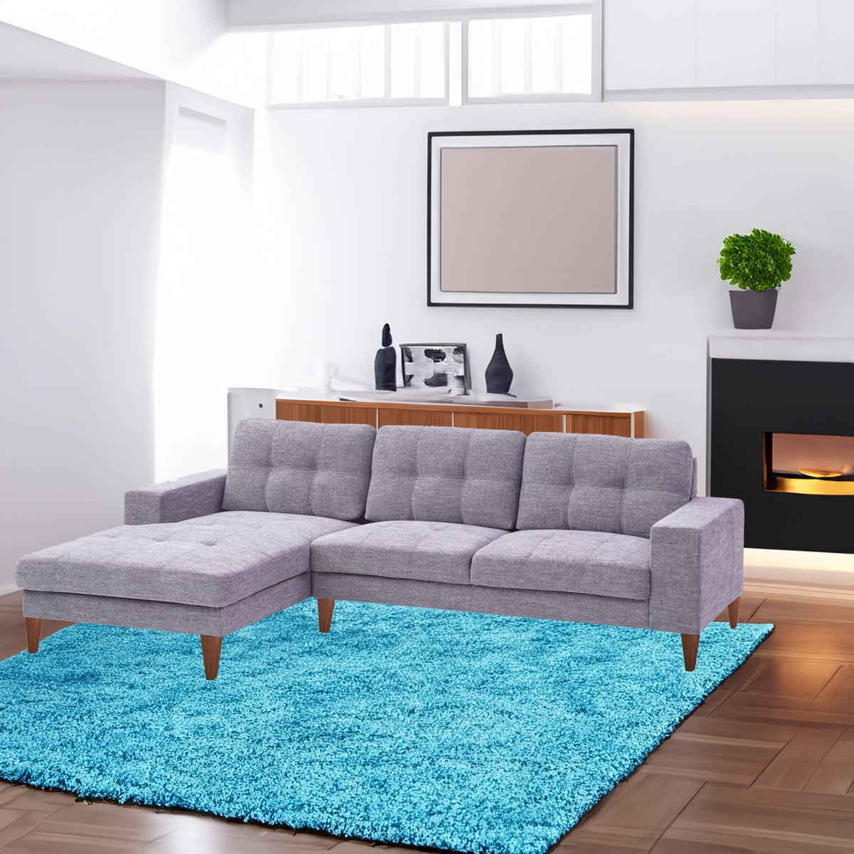 Juliet Fabric Chaise Sofa Left