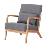 Kamden Pine Wood Armchair Charcoal Grey