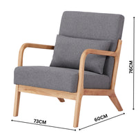 Kamden Pine Wood Armchair Charcoal Grey