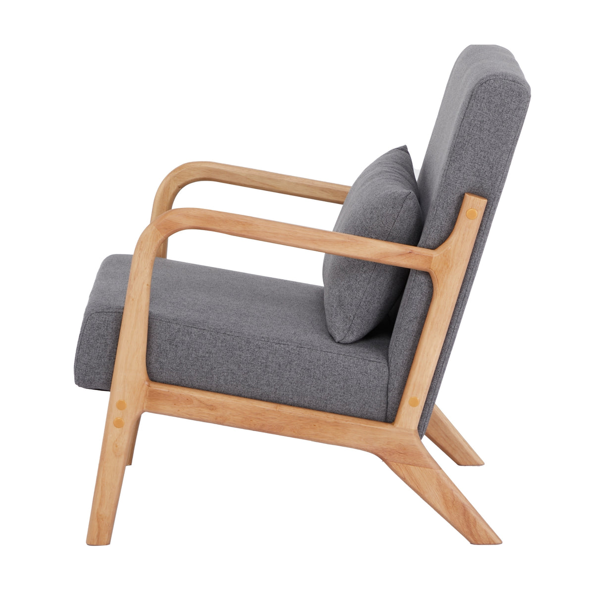Kamden Pine Wood Armchair Charcoal Grey