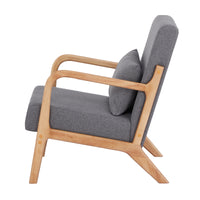 Kamden Pine Wood Armchair Charcoal Grey