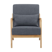 Kamden Pine Wood Armchair Charcoal