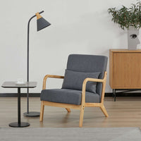 Kamden Pine Wood Armchair Charcoal