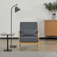 Kamden Pine Wood Armchair Charcoal
