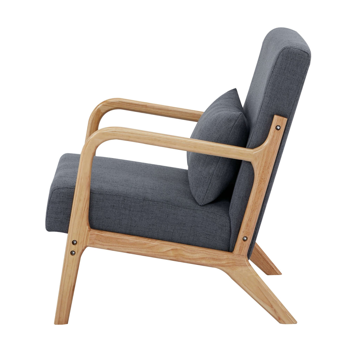 Kamden Pine Wood Armchair Charcoal