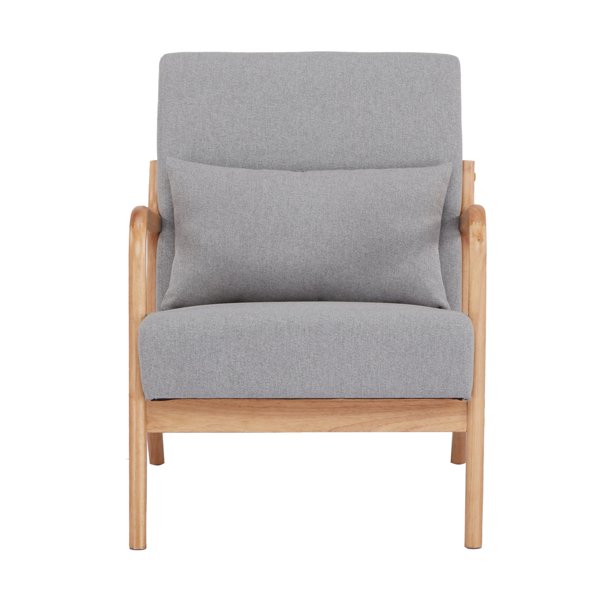 Kamden Pine Wood Armchair Light Grey