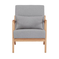 Kamden Pine Wood Armchair Light Grey