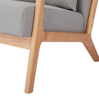 Kamden Pine Wood Armchair Light Grey