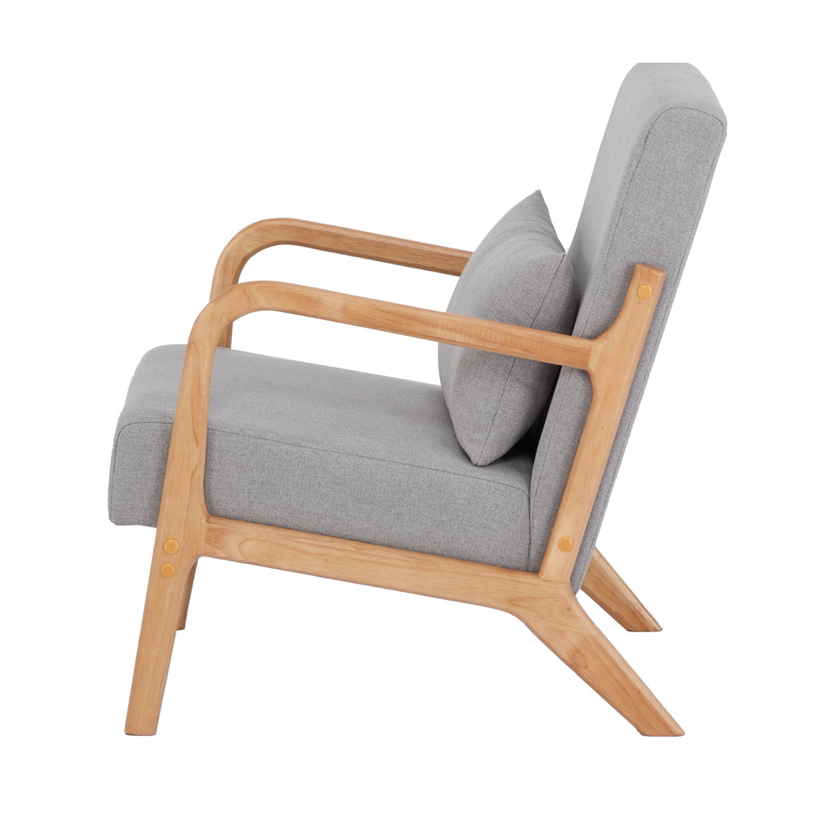 Kamden Pine Wood Armchair Light Grey