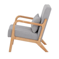 Kamden Pine Wood Armchair Light Grey