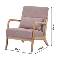 Kamden Pine Wood Armchair Pink