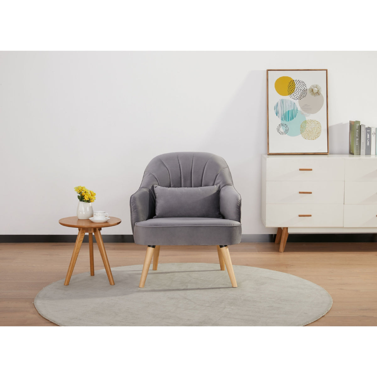Keira Accent Chair Armchair Mid Grey 
