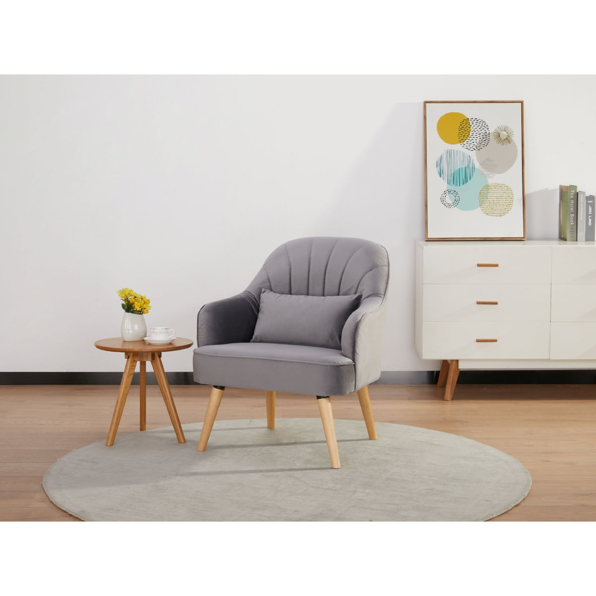 Keira Accent Chair Armchair Mid Grey 