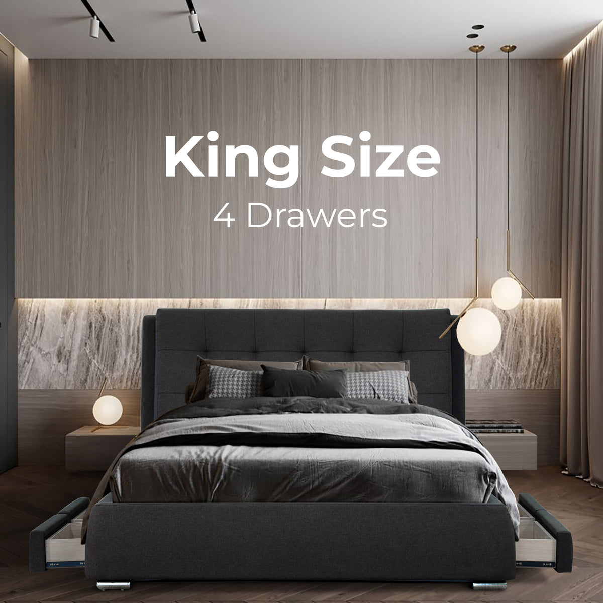 Kiama Bed Frame Grey King 
