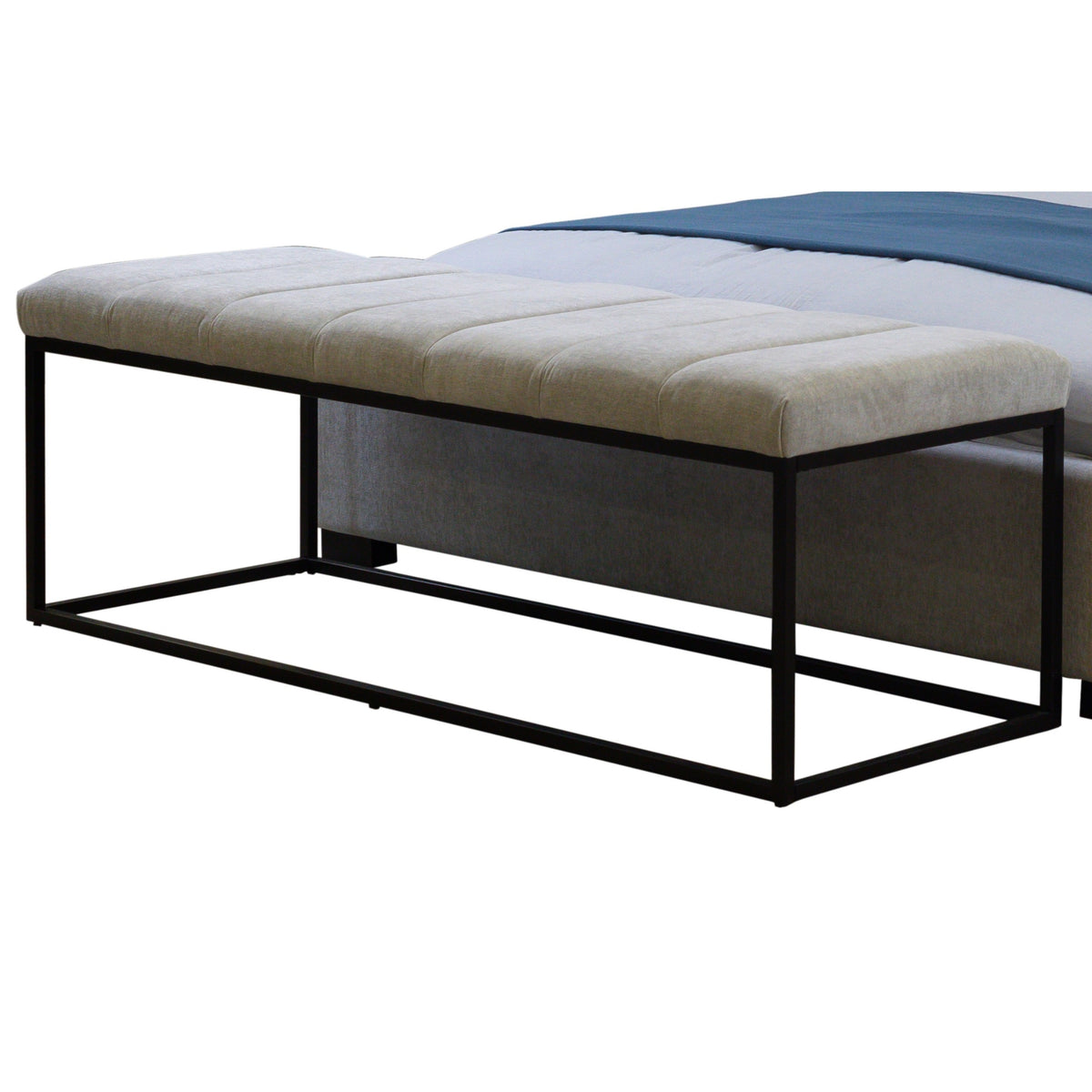 Klim 150cm Bed End Seat Bench Ottoman Grey