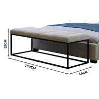 Klim 150cm Bed End Seat Bench Ottoman Grey