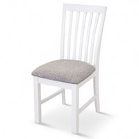 Laelia 7pc Dining Set 180cm Table 6 Chair Acacia Wood Coastal Furniture - White