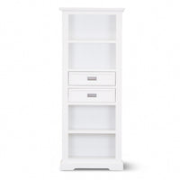 Laelia Bookshelf Bookcase 4 Tier Solid Acacia Wood Coastal Furniture - White