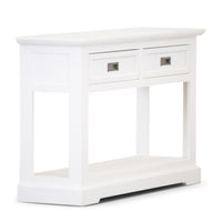 Laelia Console Hallway Entry Table 125cm Solid Acacia Timber Wood Coastal -White
