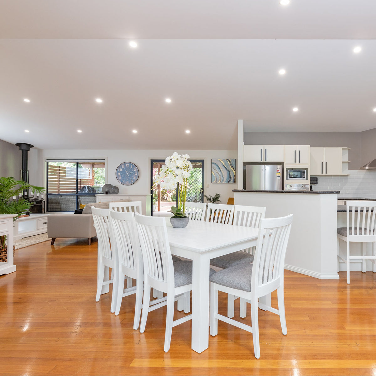 Laelia Dining Chair Set of 2 Solid Acacia Timber Wood Coastal Furniture - White