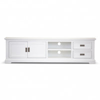 Laelia ETU Entertainment TV Unit 220cm 2 Door Solid Acacia Wood Coastal - White