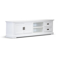 Laelia ETU Entertainment TV Unit 220cm 2 Door Solid Acacia Wood Coastal - White