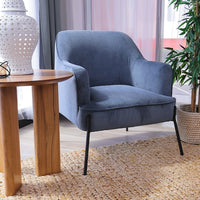 Leah Fabric Armchair Accent Chair Blue