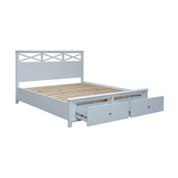 Maison Hampton Double Bed Frame Storage Drawer White