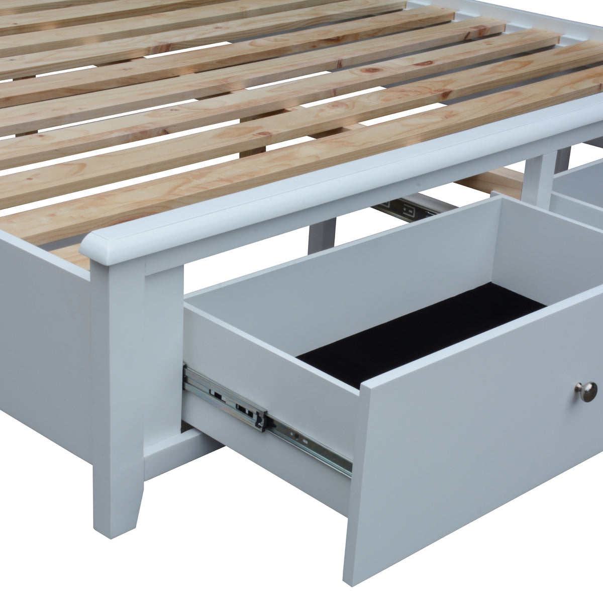 Maison Hampton Double Bed Frame Storage Drawer White