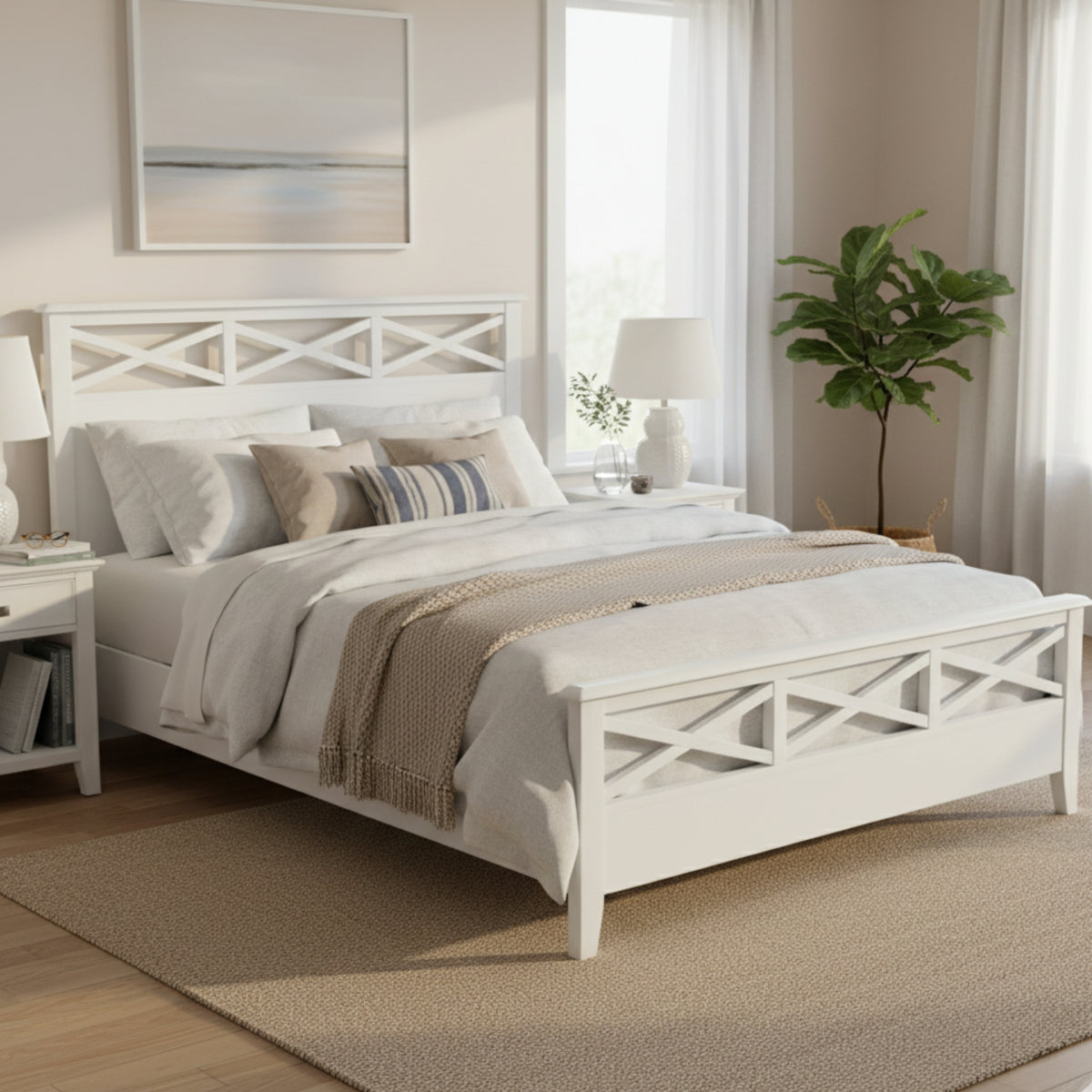 Maison Hampton Double Bed Frame White