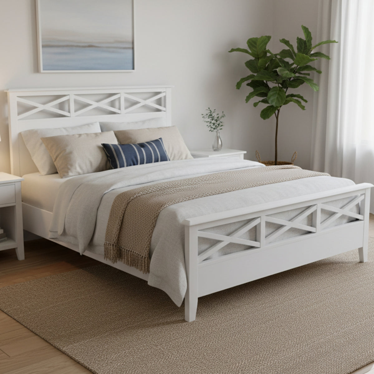 Maison Hampton Queen Bed Frame White